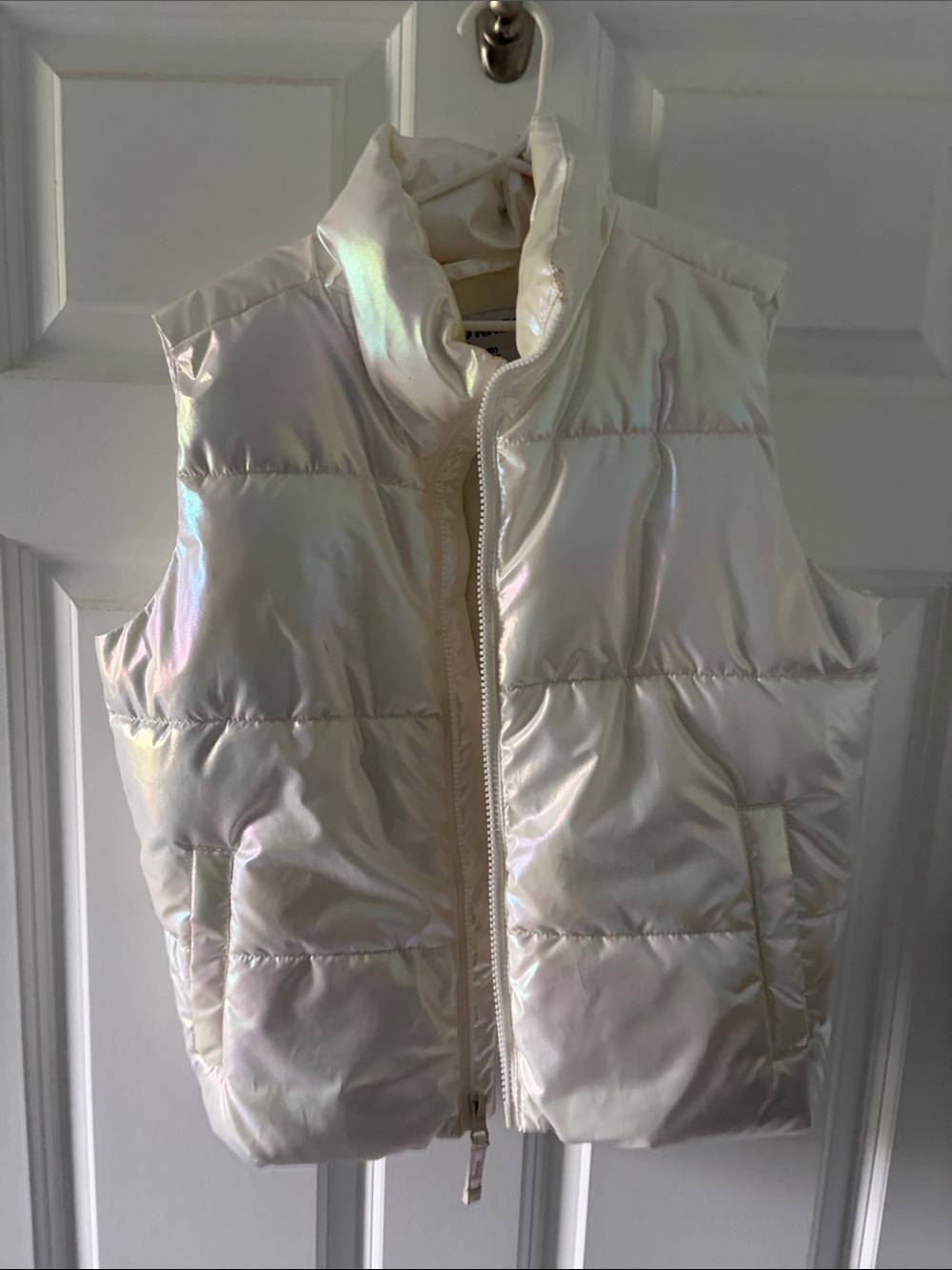 Iridescent Puffer Vest - Kids Cream